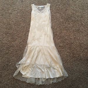 Beautiful white lace evening wear